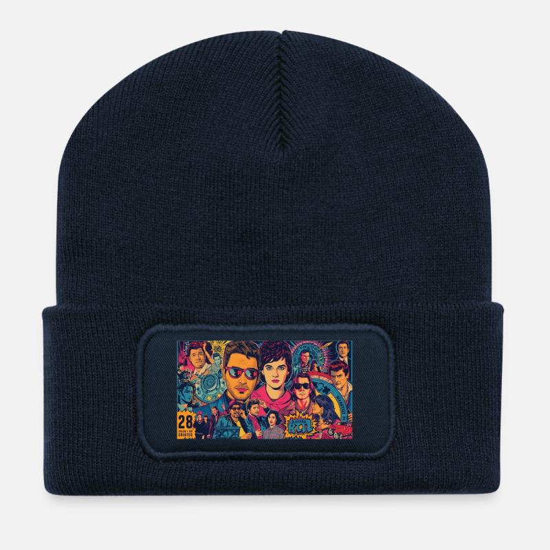 Icônes pop - Beanie recyclé à patch - bleu marine