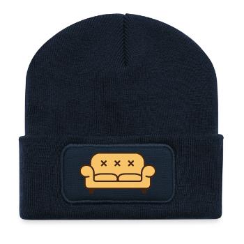 Sofa with X-eyes - Pop Art - Recycled Patch Beanie - french navy - Front