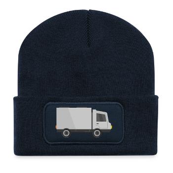 Camion de livraison - Beanie recyclé à patch - bleu marine - Devant