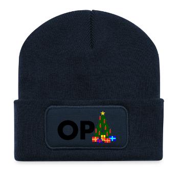 Opa Weihnachtsbaum - Recycelte Patch Beanie - French Navy - Vorne