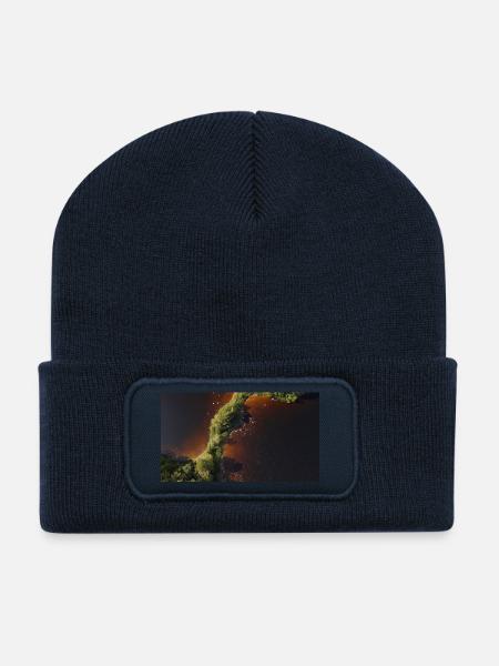 Waldfluss Uferlinie - Recycelte Patch Beanie - French Navy