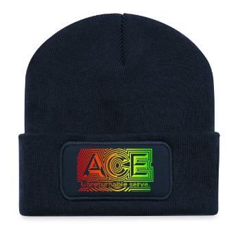 Conception d’ACE de tennis pour les fans de services parfaits - Beanie recyclé à patch - bleu marine - Devant