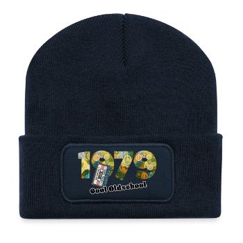 1979 Vintage Retro – Cassette – Cool Olds - Beanie recyclé à patch - bleu marine - Devant