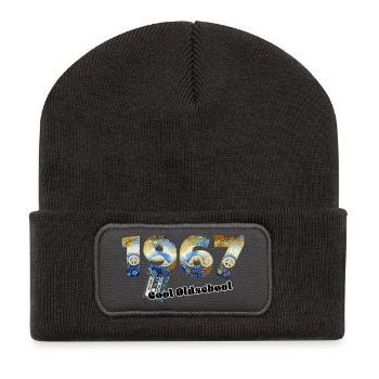 1967 Jahrgang Retro Vintage – Kassette – Cool Olds - Recycelte Patch Beanie - Dunkelgrau - Vorne
