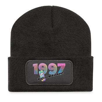 1997 – Early digital everyday life - Recycled Patch Beanie - dark grey - Front