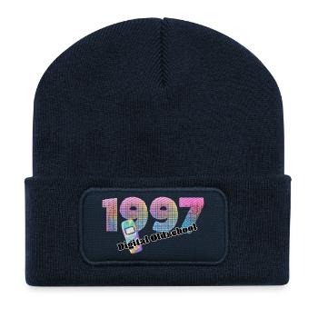 1997 – Früher Digitaler Alltag - Recycelte Patch Beanie - French Navy - Vorne
