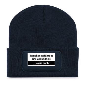 Nazis gefährden Ihre Gesundheit Rauchen - Recycelte Patch Beanie - French Navy - Vorne