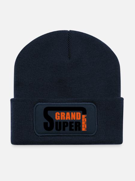 Super GRAND FRERE - Beanie recyclé à patch - bleu marine