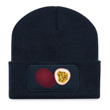 Passionsfrucht-Duo-Kunst - Recycelte Patch Beanie - French Navy - Vorne