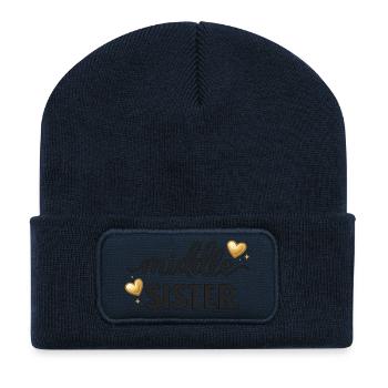 Middle Sister Shirt Mittlere Geschwisteroutfit - Recycled Patch Beanie - french navy - Front