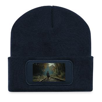 Epischer Moment in der Nähe der Schienen - Recycelte Patch Beanie - French Navy - Vorne