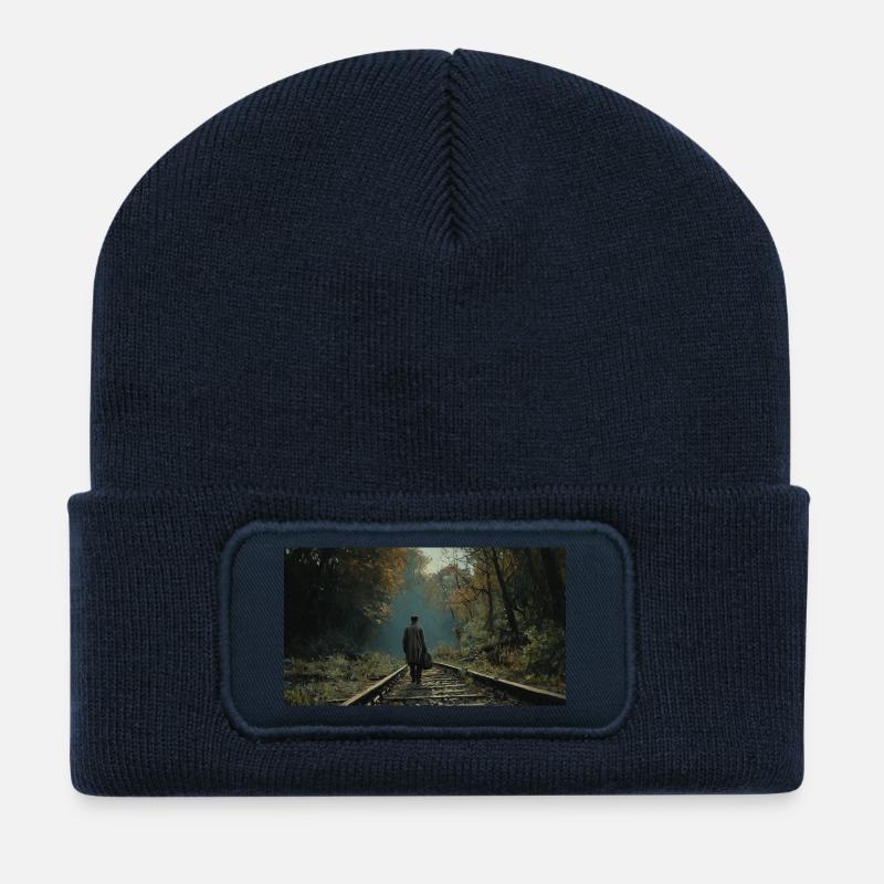 Epischer Moment in der Nähe der Schienen - Recycelte Patch Beanie - French Navy