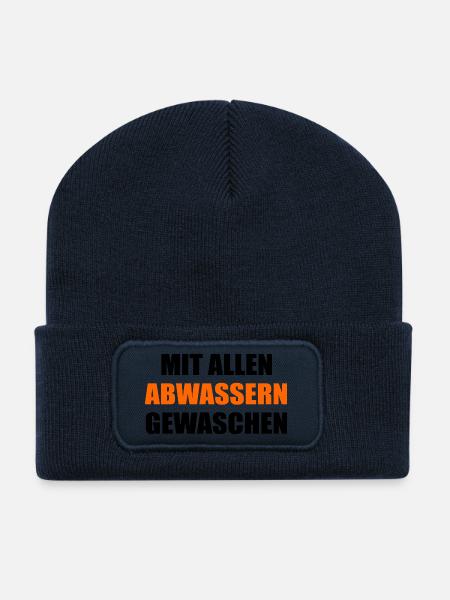 Ironisch Abwasser Wasser - Recycelte Patch Beanie - French Navy