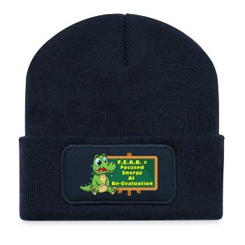 Crock: FEAR = Focused Energy At Re-Evaluation - Recycled Patch Beanie - french navy - Front