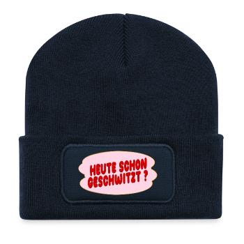 Schwitzen - Recycelte Patch Beanie - French Navy - Vorne