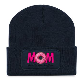 Mom fueled by sugar & caffeine - Recycled Patch Beanie - french navy - Front