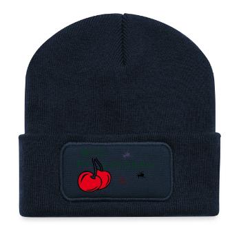 Kirschen - Recycelte Patch Beanie - French Navy - Vorne