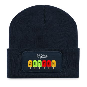 Hello Summer Popsicles - Recycled Patch Beanie - french navy - Front