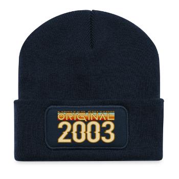 Originales Retro-Logo von 2003 - Recycelte Patch Beanie - French Navy - Vorne