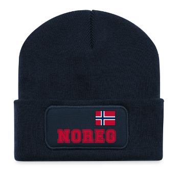 NORWEGN - NOREG Trikot Look - Flagge auf der Brust - Recycelte Patch Beanie - French Navy - Vorne