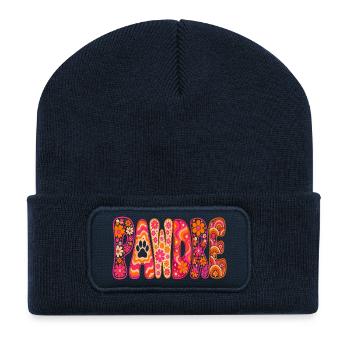 Lustiges Hunde Design - Recycelte Patch Beanie - French Navy - Vorne