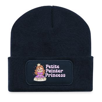 Artist Graphic Petite Painter Princess Gift Idea - Recycled Patch Beanie - french navy - Front