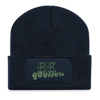 Be Yourself Retro Typography - Recycled Patch Beanie - french navy - Front