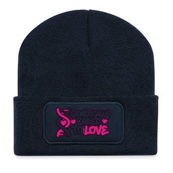 DNA Love Graffiti Logo - Beanie recyclé à patch - bleu marine - Devant