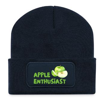 Apfel Enthusiast – Grüner Stil - Recycelte Patch Beanie - French Navy - Vorne