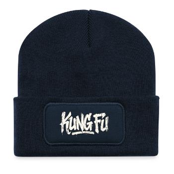 Kung Fu Handschrift Graffiti - Recycelte Patch Beanie - French Navy - Vorne