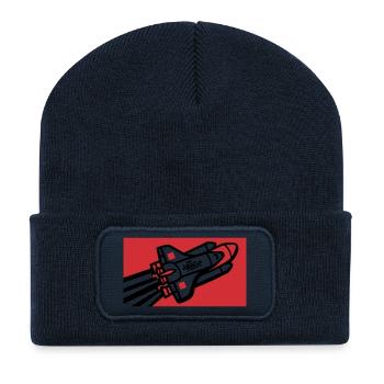 Space Shuttle Graffiti Graphic - Recycled Patch Beanie - french navy - Front