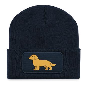 Labrador Dog Silhouette - Recycled Patch Beanie - french navy - Front