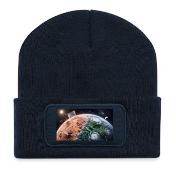 Planetary Terraforming: Birth of New Life from Spa - Recycled Patch Beanie - french navy - Front