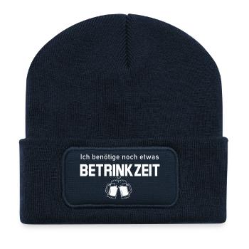 Benötige noch etwas Betrinkzeit - Recycelte Patch Beanie - French Navy - Vorne