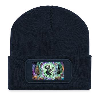 Dr. Jekyll und Mr. Hyde Split Face Klassische Literatur - Recycelte Patch Beanie - French Navy - Vorne