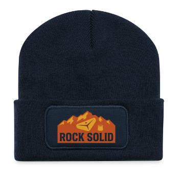 Berg Klettergriff Grafik Logo - Recycelte Patch Beanie - French Navy - Vorne