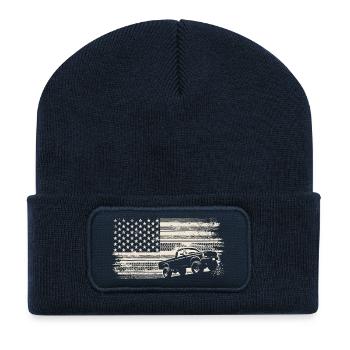 Robuste Americana-Lkw-Flagge - Recycelte Patch Beanie - French Navy - Vorne