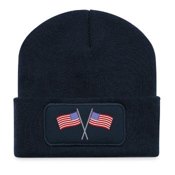 Flagge der Vereinigten Staaten - Recycelte Patch Beanie - French Navy - Vorne