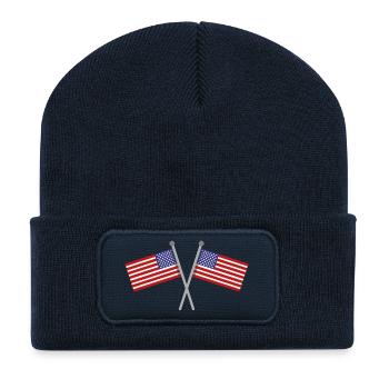 Flagge der Vereinigten Staaten - Recycelte Patch Beanie - French Navy - Vorne