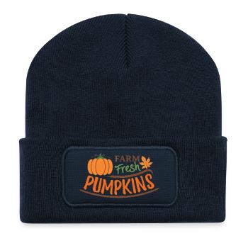 Farm Fresh Pumpkins Design - Recycelte Patch Beanie - French Navy - Vorne