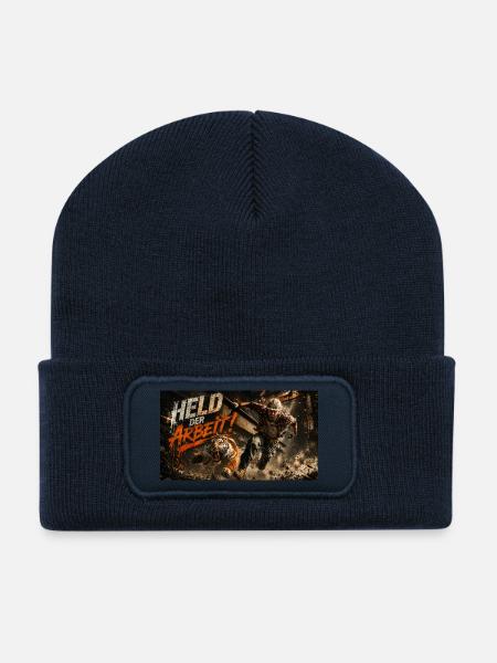 Held der Arbeit Tiger-Action - Recycelte Patch Beanie - French Navy