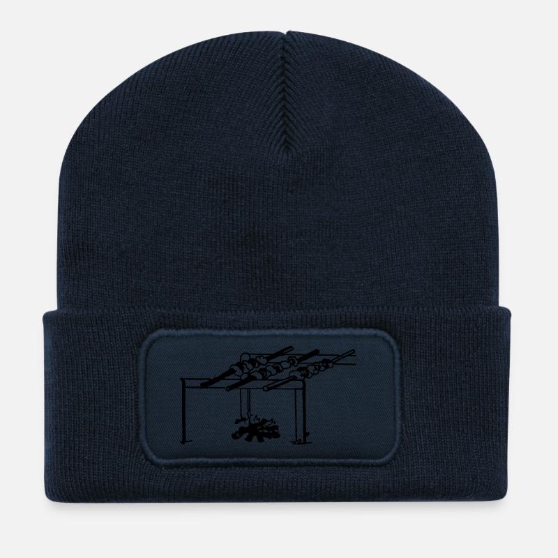 Grill, Schaschlik, russisch - Recycelte Patch Beanie - French Navy