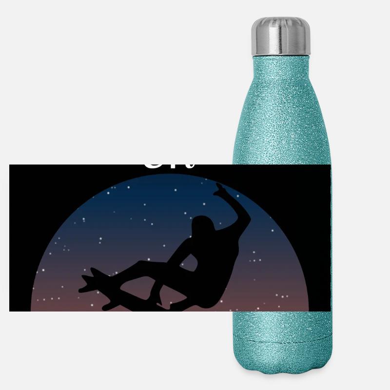 Ich werde im Urlaub sein Panorama Glitzer Isolierflasche 500 ml