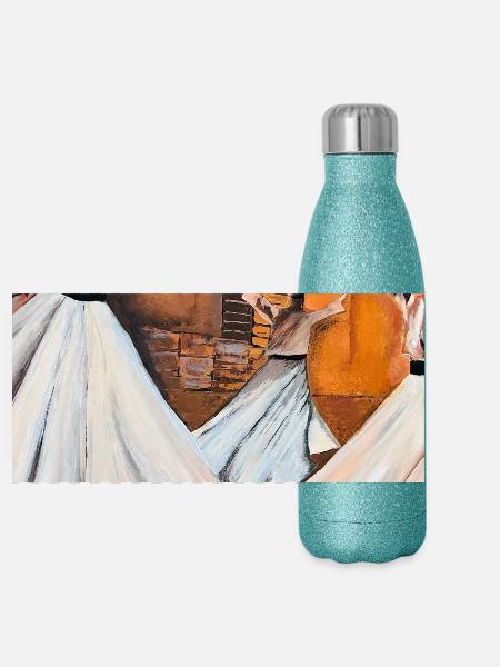 Sema - Der mystische Lichttanz - Panorama Glitzer Isolierflasche 500 ml - Blau Glitzer