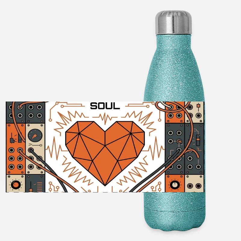 Spannungsgesteuerte Seele. Synthie Panorama Glitzer Isolierflasche 500 ml