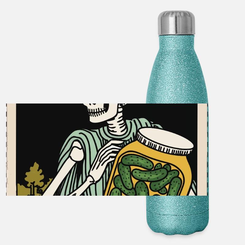 L’amateur de concombre Tarot carte Concombre drôle Gourde isotherme panoramique pailletée 500 ml