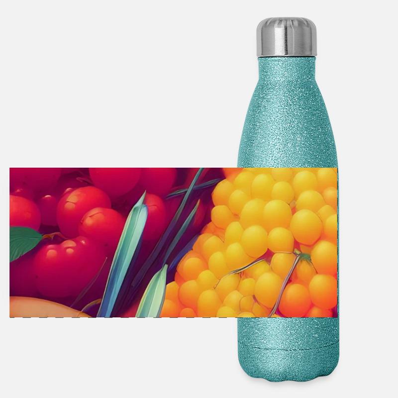 Früchte Panorama Glitzer Isolierflasche 500 ml