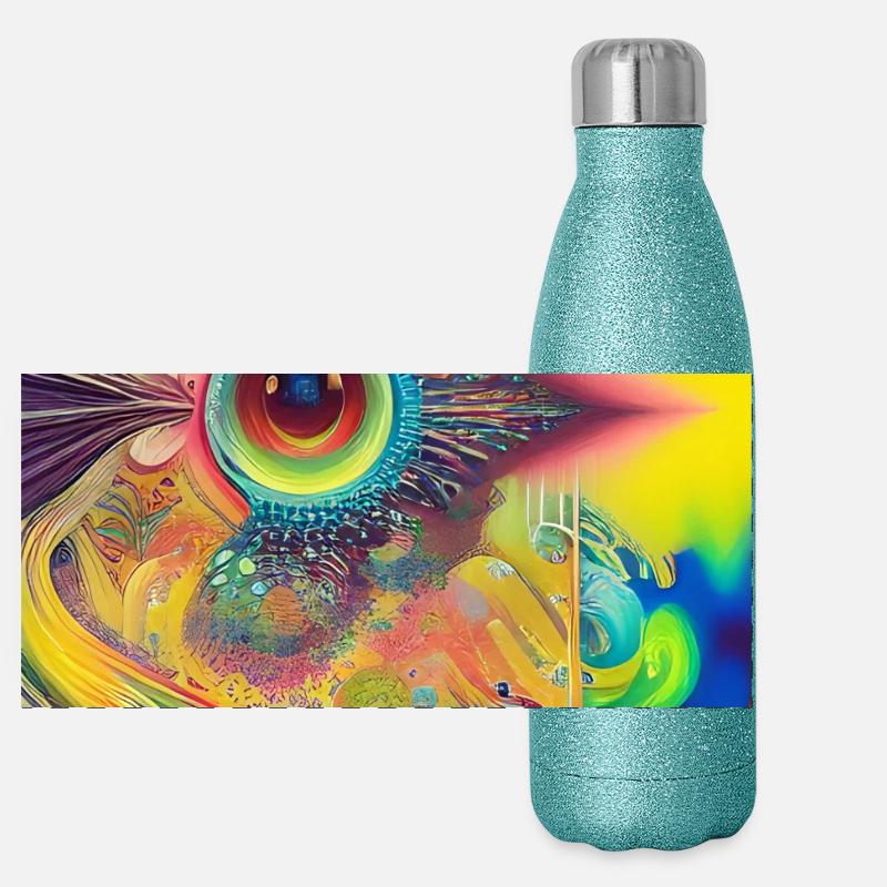 Abstract art Panoramic Glitter Thermal Bottle 500 ml
