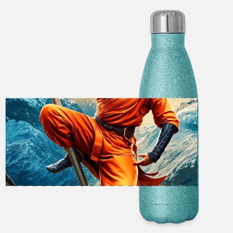 Humanoid Monkey Shaolin Monk Panoramic Glitter Thermal Bottle 500 ml
