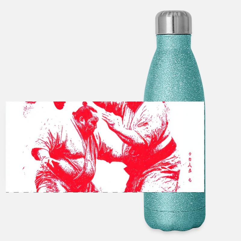 Crimson Martial Duel Ink Panoramic Glitter Thermal Bottle 500 ml
